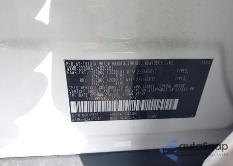 2025 Toyota Rav4 Hybrid Le z USA, uszkodzony, nr VIN 4T3LWRFVXSU165281